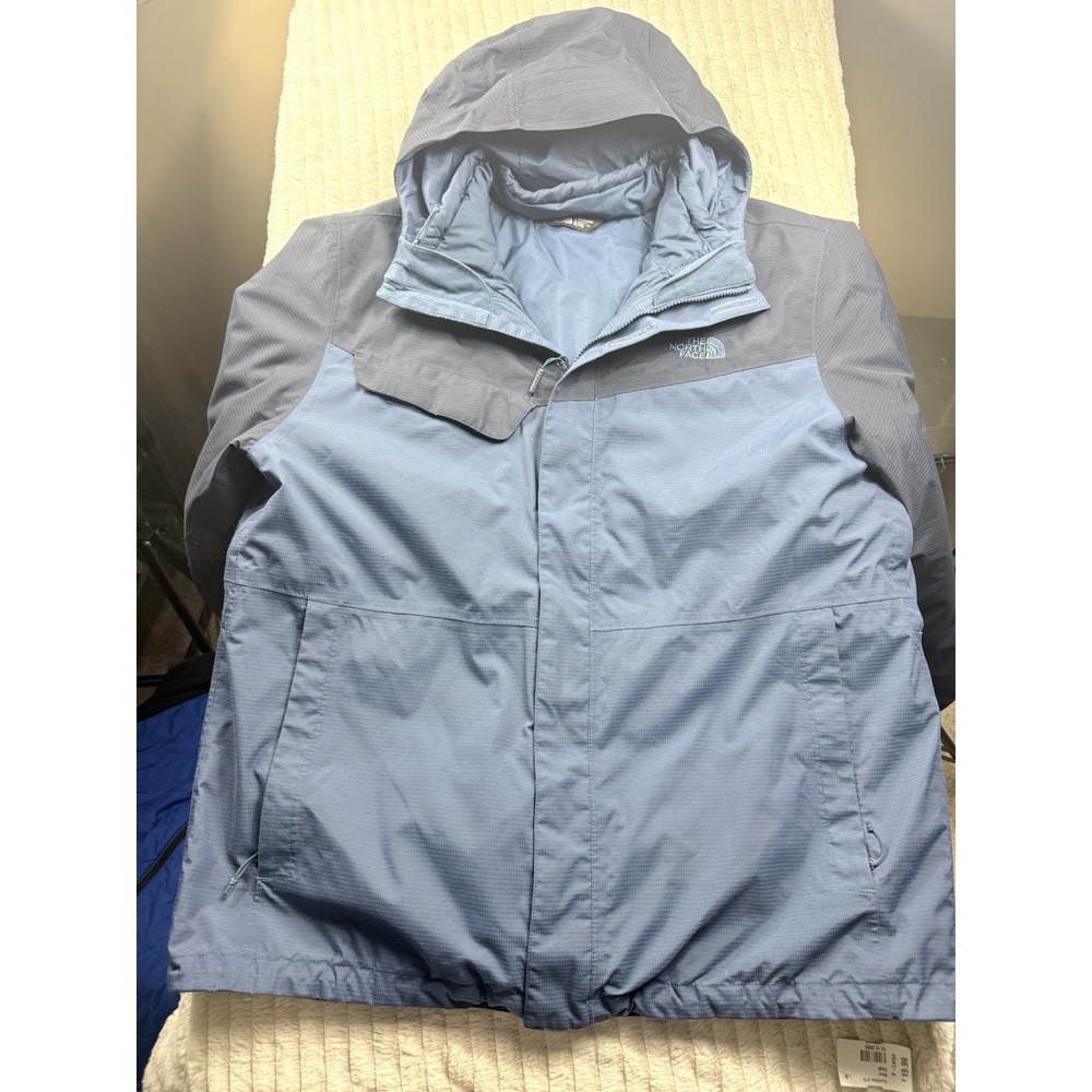North Face Men Blue XL Beswick Triclimate Dryvent Coat Hooded 3-in-1 EUC Awesome